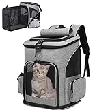 Erweiterbar Hunderucksack Katzenrucksack bis 6/8kg, Faltbare Haustier Rucksack für Große Katzen und Hunde, Atmungsaktive Katzentasche Hundetasche, Erweiterbar Rucksäcke für kleine mittlere Tiere