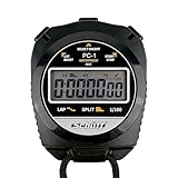 Schütt Profi Stoppuhr PC-1 | Wasserdicht IP67 | Ganz einfach: nur Start - Stopp & Reset | Display & Ton EIN- & Ausschaltbar | Großes einzeiliges Display | Druckpunktmechanik