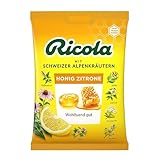 Ricola Honig Zitrone, Original Schweizer Kräuter-Bonbons mit 13 Schweizer Alpenkräutern, wohltuender Genuss, 1 x 75g