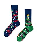 Many Mornings Unisex Xmas Tree Mismatched Socken, Multicolor, 43-46