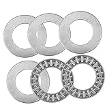 IMIKEYA 2 Sätze Hochbelastbares Kleines Nadellager mit Flansch Einseitig Axial Belastbar Verschleißfestes Industrie needle Roller Thrust Bearing Innen Außendurchmesser