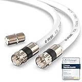 G-PLUG Antennenkabel 5m - TV Kabel – Verlängerung für Sat Kabel F Stecker Koaxialkabel geeignet für TV, HDTV, Radio, DVB-T, DVB-C, DVB-S, DVB-S2 / Full HD –Doppelgummi und RG6 Pressverbinder