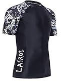 LAFROI Herren Kurzarm UPF 50+ Kompressionsshirt Rash Guard-CLY02D (Vital,MD)