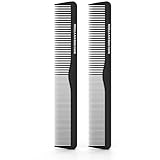 2er-Pack Carbon Kamm. Antistatisch, Bruchsicher und Geruchsneutral. Professioneller Friseur und Barbier Kamm Männer und Frauen von Rosila Haarkamm 18 cm