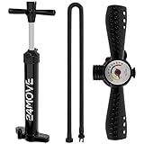 24MOVE® Doppelhuppumpe Handpumpe Luftpumpe für SUP Stand Up Board, leicht und robust, universal für Boote und Kajaks mit Manometer