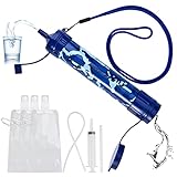 Faburo Wasserfilter Outdoor, 4000L Wasserfilter Trinkwasser mit Strohwasser Filter System, Tragbarer Wasserfilter System mit Trinkbeuteln, Wasserfilter für Survival Camping Wandern Reisen Notfall