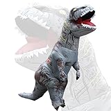 Eayaele Aufblasbare T-rex Kostüme Aufblasbare Dinosaurier Kostüm Erwachsene Tyrannosaurus Rex Anzug Karneval Party Dino Kostüm Männer Frauen (Grau)