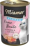 Miamor - Feine Beute Kitten | Nassfutter für Katzenkinder mit 7 Sorten Fleisch und Innereien. Getreidefreies Alleinfutter mit Taurin in der Dose ohne künstliche Zusätze | 12x400g Huhn & Lachs