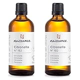 Naissance Citronella Ätherisches Öl (Nr. 182) - 200ml (2x100ml) - 100% Naturreines Citronellaöl für Naturkosmetik, Aromatherapie, Duftlampe - Duftöl für Aroma Diffuser