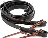 QMYBROW Heavy Harness Split Reins, Working Tack Leather Rein, 5/20.3 cm x 7'