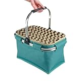 Picknick-Kühlkorb | 27 l auslaufsichere, Faltbare Isoliertasche – tragbarer Kühlkorb für Wandern, Camping, Hinterhof, Grillen, Essen