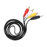 ETHZZLE 2 Stück 35 Mm Klinke Auf 3 Chinch Stereo Audio Video Kabel Vergoldet 15 m Für TV DVD Heimkino Camcorder HiFi Anlage