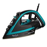 Tefal Puregliss Dampfbügeleisen, 3000 Watt, 280 g/Min. Dampfstoß, XL Wassereinfüllöffnung, stabile Ablage, Micro-Calc-Filter, Tropfstopp, Auto-Abschaltung, schwarz/türkis, FV8066