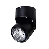 Arbeitslicht LED-Deckenrichtstrahler – Schwarze Akzentlampe für den Innenbereich COB-Aufbau-Downlight – Einstellbarer Neigungswinkel Schienenleuchte Außenleuchten