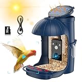 Cozion Vogelhaus mit Kamera,Vogelfutterspender mit Kamera, Intelligente Fotografie & Video Aufnehmen, Vogelfutterautomat mit Solarpanel Stromversorgung & KI-Vogelerkennung, mit 32GB