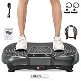 Dskeuzeew Vibrationsplatte Vibrationsgerät - Vibrationstrainer Zuhause mit 99 Intensitätsstufen + 5 Vorprogramm für Ganzkörpertraining Gewichtsabnahme Muskelaufbau, Schwarz