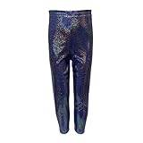 Generisch Glänzende Pailletten Leggings für Tanz Training als schmale Stretch Hose mit Langer Passform für Kinder Erwachsene