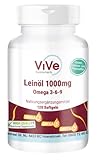 Leinöl 1000 mg - 120 Softgels - Omega-3-6-9 - Alpha-Linolensäure, Linolsäure und Ölsäure - Hochdosiert | Qualität aus Deutschland von ViVe Supplements