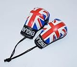 Hwtcjx Mini Boxhandschuhe fürs Auto, Boxing Gloves, Autospiegel Anhänger, Flaggendesigns Schlüsselanhänger, Rückspiegel, Boxhandschuhe Deko, Innenspiegel Accessoires, Geschenk (Vereinigtes Königreich)