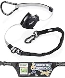 NEUHEIT 100% Handsfree Jogging Hundeleine mit Bauchgurt & Tasche, patentierter Einziehmechanismus, elastisch, stoßdämpfend, reflektierend, Hundeleine zum Joggen (Größe M)