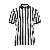 Schiedsrichter-Shirt – Feuchtigkeitsableitend Schwarz Weiß | Kurzärmliges Ref-Shirt Für Herren | Schnell Trocknendes Sporttrikot Mit Schweißabsorbierendem, Seidigem Gefühl Für Fußball, Basketball, Tra