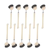 10er Set Rosshaarspülbürsten Holzspülbürsten mit Rosshaarborsten. Bürsten mit Naturhaar und extra langem Griff von 29cm