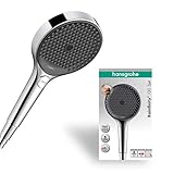 hansgrohe Rainfinity - Duschkopf, Handbrause mit 3 Strahlarten, runde Duschbrause (130 mm), Brausekopf mit Antikalk-Funktion, Chrom, 26864000