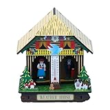 Wetterhaus Sonnige Regen Box Walduhr Wetterhaus Haus Holz Chalet Barometer Thermometer Hygrometer Wald Wetter Wandbehang Ornamente Heimdekoration Wetterfestes Feuchtigkeitsmessgerät Für Zu Hause