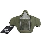 OneTigris Faltbare halbe Gesichtsschutz Maske Mesh Maske für Softair Paintball CS (OD Grün, L)