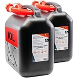 KOVA 2x Benzinkanister 10L SCHWARZ Kunststoff Dieselkanister Reservekanister Kraftstoffkanister 10 L Liter ltr Wasserkanister für Benzin Diesel Wasser AdBlue 10-Liter-Kanister Petrol Can Kanister