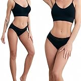 FLADY Periodenhose, starker Durchfluss, Inkontinenz-Hose, Damenunterwäsche, Schwangerschaftsunterwäsche, Periodenunterwäsche, Hose für Damen, hohe Taille, 3 Stück, Schwarz , S