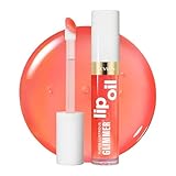 Revlon Super Lustrous Glimmer Lip Oil, nährendes und antioxidantes, aufpolsterndes, strahlendes Lippenöl, ultra-glänzendes Finish, Formel auf Basis von pflanzlichem Squalan, 002 Miss Coral, 3,8 ml