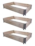 BigDean 3X Hochbeet Palettenrahmen 120x80x20cm groß -...