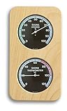 TFA Dostmann Sauna-Thermo-Hygrometer Haar-Synthetik, 40.1004, hitzebeständig, aus Massivholz,L 131 x B 34 x H 240 mm