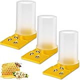 Feeder Bienen Eingang Bienenstock Wasser Feeder Trinken Nest Eingang Imker Bienenzucht Feeder Bienenstock Trinkschale Kunststoff Wasserspender Bienenstock Futtergeräte für Bienen 3 Stück, Gelb