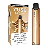 Vuse PRO Smart E-Zigaretten Starter-Set mit Zugautomatik, Stilvolle Vape mit Bluetooth Funktion, Cloud-Control Feature, Schnellladefunktion, Pod-System, Keine ePods enthalten, Farbe: Gold