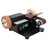VonVVer Mini Bandschleifer Elektrisch mit 350W & 0-10.000 U/min – Professionelle Tischschleifmaschine mit 7 Stufen, inkl. 10 Schleifbändern, Polierrad & Schleifscheibe für Messer, Metall, Holz