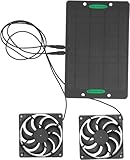 6V 10W Solarlüfter, Solar Ventilator Gewächshaus 800MA Solarpanel für Ventilator Solarbetriebener Abluftventilator Solar Lüfterset, für Gewächshäuser Schuppen Haustierhaus Hühnerstall Schuppen