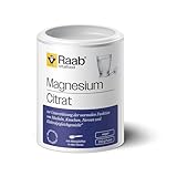 Raab Vitalfood Reines Magnesiumcitrat Pulver (200g) I Vegan, laborgeprüft, gut zu dosieren I Zur Unterstützung von Muskeln, Knochen Nerven & Elektrolyt-Haushalt I Ideal für Sportler