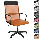 ACXIN Ergonomischer Mesh Bürostuhl Schreibtischstuhl Drehstuhl Office Chair – 6 cm Komfortpolster, atmungsaktiver Netzrücken, 38–52 cm höhenverstellbar, 360° drehbar, mit Rollen Armlehnen (Orange)