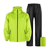RUMAOZIA Regenanzug Herren Motorrad Wasserdicht überziehhose Regenjacke Winddicht Atmungsaktiver Reflektierender Zweiteiliger Regenbekleidung mit Reißverschluss Hochwertige Outdoor Regenmantel