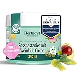 Herbiovit Rosskastanien mit Weinlaub Creme für müde Beine Krampfadern Besenreiser 250ml | Kastaniencreme mit rotem Weinlaub und Pfefferminzöl auf Aloe Vera Basis | 100% Naturkosmetikum, vegan