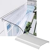 Rovss Vordach für Haustür 40-500cm Polycarbonat Überdachung Haustür Witterungsbeständig Pultbogenvordach für Hauseingang Pavillion Fenster