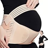 Ideal Swan 3 in 1 Bauchgurt Schwangerschaft, Bauchband Schwangerschaft Verstellbarer, Schwangerschaftsgürtel Rückenstütze Weich Atmungsaktiv Lindert Becken- und Hüftschmerzen für die Erholung, L