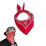 Bandana, Halstuch, Bandana Rot, Bandana Baumwolle, Bandana Tuch, Halstuch Bandana, Nickituch Rot, Damen- Und Herrenschals (55 X 55 Cm) 100% Baumwolle