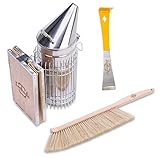 Imkado Imker Einsteiger Set Standard - Premium Edelstahl-Smoker, Bienenbesen, Stockmeißel - Einsteiger-Set Imkereibedarf