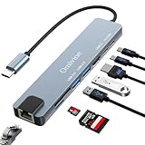 8-IN-1 USB C Hub, Typ-C Multiport Adapter mit Ethernet, 100W PD, 4K HDMI, 3 USB Datenanschlüsse(A&C), SD&TF Karten, Typ C Splitter für MacBook, iPad, Chromebook, Huawe1, Dell XPS, HP, Samsung