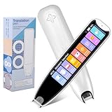 Scan Übersetzer Stift, Online 142 Sprachen Scan Reader Pen Lesestift mit 3,7 Zoll Touchscreen, Echtzeit-Scan-Lesestift für Legasthenie (Weiß)
