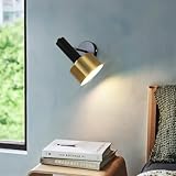 Wandleuchte, Nachttisch-Deko-Lampe, moderne Wandleuchte, moderne Wandleuchte, E27-LED-Wandleuchte, Gold, Schwarz, Innenbereich, Küche, Schlafzimmer, Wohnzimmer, Dekoration, Beleuchtung, B Kaltweiß