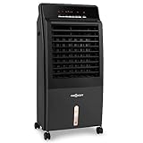 oneConcept 65W Luftkühler mit Wasserkühlung, 4-in-1 Verdunstungskühler, Luftbefeuchter, Luftreiniger & Ventilator, Mobile Klimageräte Luftkühler 8L, Air Cooler mit Bodenrollen, 2 Kühlpacks, 360m³/h